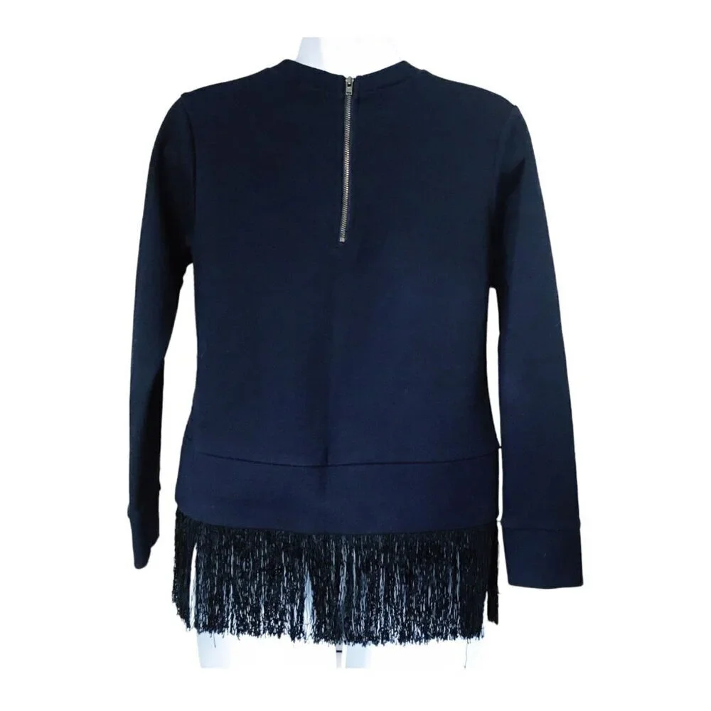 J. Crew sweatshirt with fringe hem, Size XXS